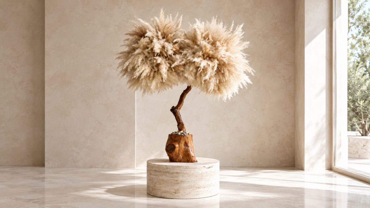 Pampas Tree in Sunlit Minimalism